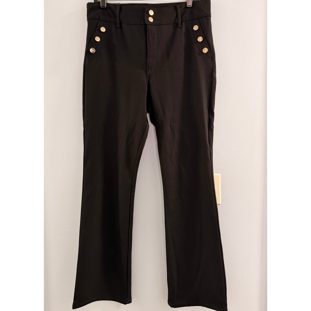 NWT Nine West Black Flare Jeans w/ Gold Accents